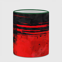 Кружка 3D Black red texture, цвет: 3D-зеленый кант — фото 2