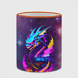 Кружка 3D Space dragon - neon glow - neural network, цвет: 3D-оранжевый кант — фото 2