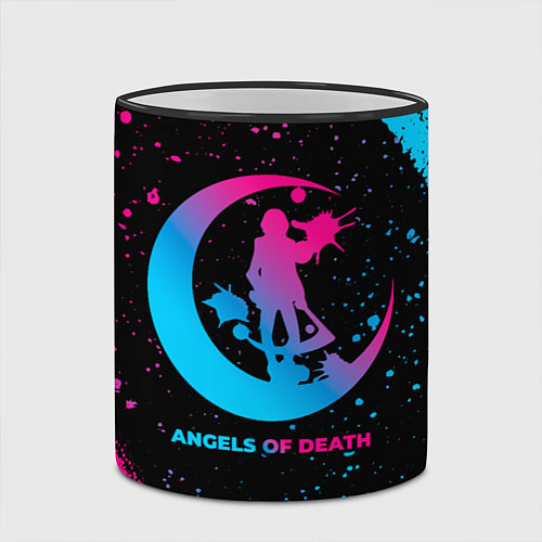 Кружка цветная Angels of Death - neon gradient / 3D-Черный кант – фото 2