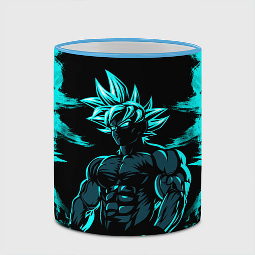 Кружка цветная Goku - Dragon ball / 3D-Небесно-голубой кант – фото 2