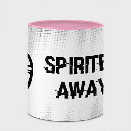 Кружка цветная Spirited Away glitch на светлом фоне: надпись и си / 3D-Белый + розовый – фото 2
