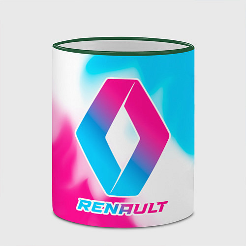 Кружка цветная Renault neon gradient style / 3D-Зеленый кант – фото 2