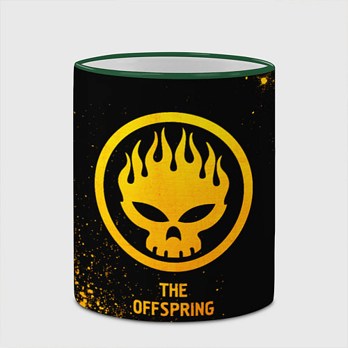 Кружка цветная The Offspring - gold gradient / 3D-Зеленый кант – фото 2