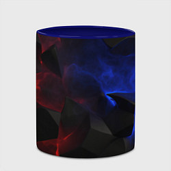 Кружка 3D Синие черные красные плиты, цвет: 3D-белый + синий — фото 2