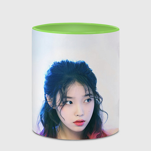 Кружка цветная Sweet IU / 3D-Белый + светло-зеленый – фото 2