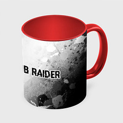 Кружка 3D Tomb Raider glitch на светлом фоне: надпись и симв, цвет: 3D-белый + красный