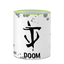 Кружка 3D Doom glitch на светлом фоне, цвет: 3D-светло-зеленый кант — фото 2