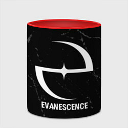 Кружка 3D Evanescence glitch на темном фоне, цвет: 3D-белый + красный — фото 2