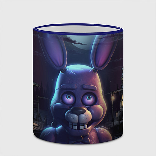 Кружка цветная Bonnie FNAF / 3D-Синий кант – фото 2