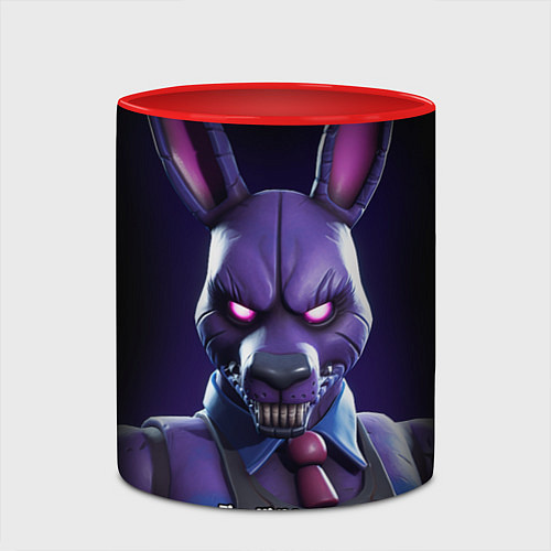 Кружка цветная Bonnie FNAF / 3D-Белый + красный – фото 2