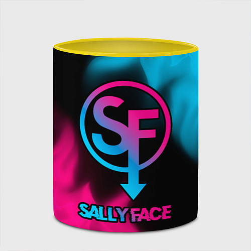 Кружка цветная Sally Face - neon gradient / 3D-Белый + желтый – фото 2