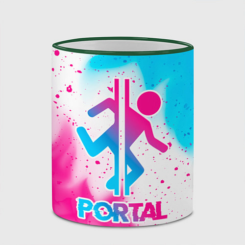 Кружка цветная Portal neon gradient style / 3D-Зеленый кант – фото 2