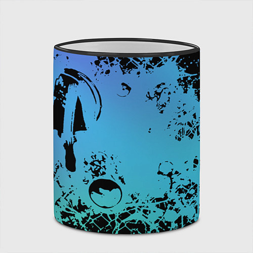 Кружка цветная Неоновый абстрактный фон в граффити стиле / 3D-Черный кант – фото 2