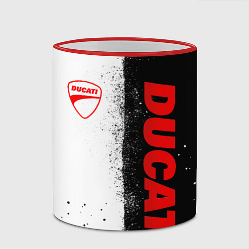 Кружка цветная Ducati - двоичный / 3D-Красный кант – фото 2