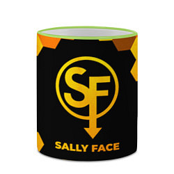 Кружка 3D Sally Face - gold gradient, цвет: 3D-светло-зеленый кант — фото 2