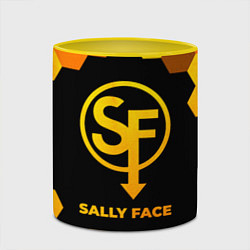 Кружка 3D Sally Face - gold gradient, цвет: 3D-белый + желтый — фото 2