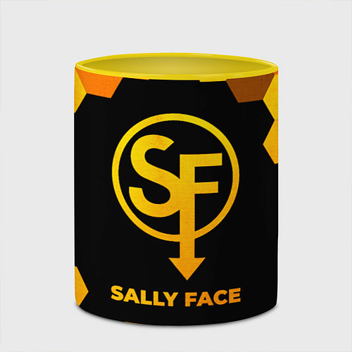 Кружка цветная Sally Face - gold gradient / 3D-Белый + желтый – фото 2