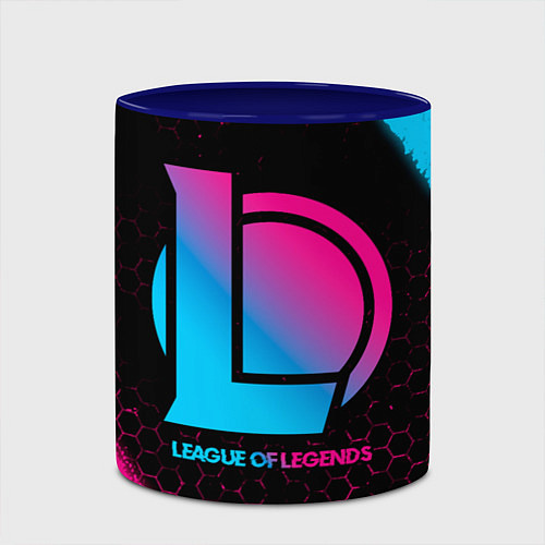 Кружка цветная League of Legends - neon gradient / 3D-Белый + синий – фото 2