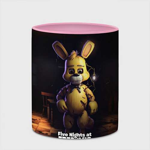 Кружка цветная Spring Bonnie Five Nights at Freddys / 3D-Белый + розовый – фото 2