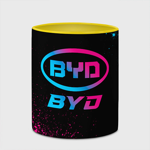 Кружка цветная BYD - neon gradient / 3D-Белый + желтый – фото 2