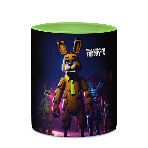 Кружка цветная Five Nights at Freddys horror / 3D-Белый + светло-зеленый – фото 2