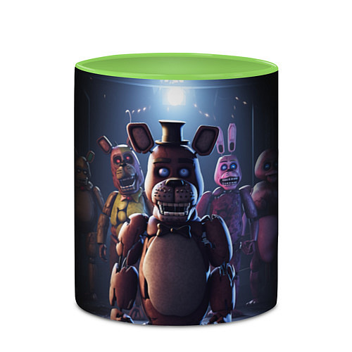 Кружка цветная Five Nights at Freddy / 3D-Белый + светло-зеленый – фото 2