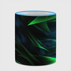 Кружка 3D Dark green background, цвет: 3D-небесно-голубой кант — фото 2