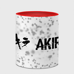 Кружка 3D Akira glitch на светлом фоне: надпись и символ, цвет: 3D-белый + красный — фото 2