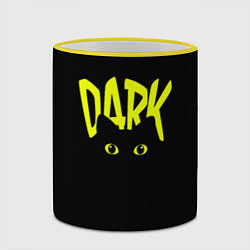 Кружка 3D Кот во тьме, цвет: 3D-желтый кант — фото 2
