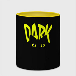 Кружка 3D Кот во тьме, цвет: 3D-белый + желтый — фото 2