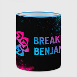 Кружка 3D Breaking Benjamin - neon gradient: надпись и симво, цвет: 3D-небесно-голубой кант — фото 2