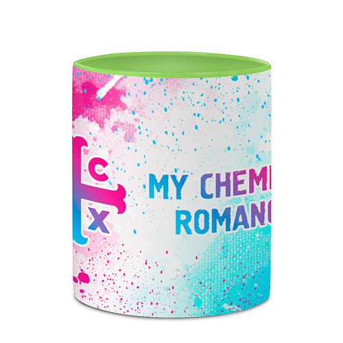 Кружка цветная My Chemical Romance neon gradient style: надпись и / 3D-Белый + светло-зеленый – фото 2