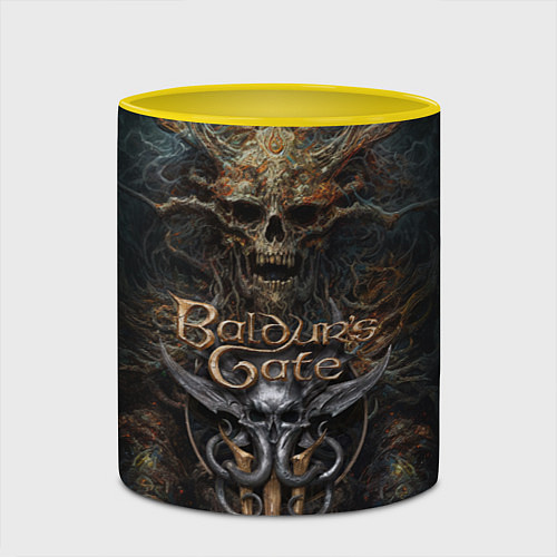 Кружка цветная Baldurs Gate 3 / 3D-Белый + желтый – фото 2