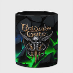 Кружка 3D Baldurs Gate 3 black blue neon, цвет: 3D-белый + черный — фото 2