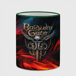 Кружка 3D Baldurs Gate 3 logo, цвет: 3D-зеленый кант — фото 2