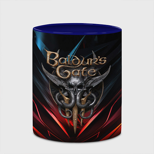 Кружка цветная Baldurs Gate 3 dark logo / 3D-Белый + синий – фото 2