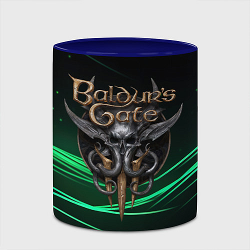 Кружка цветная Baldurs Gate 3 dark green / 3D-Белый + синий – фото 2