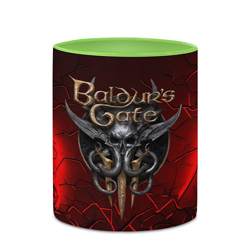 Кружка цветная Baldurs Gate 3 logo red / 3D-Белый + светло-зеленый – фото 2