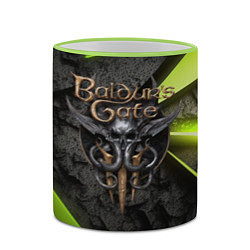 Кружка 3D Baldurs Gate 3 logo green abstract, цвет: 3D-светло-зеленый кант — фото 2