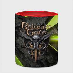 Кружка 3D Baldurs Gate 3 logo green abstract, цвет: 3D-белый + красный — фото 2