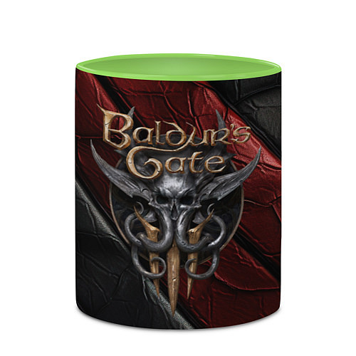 Кружка цветная Baldurs Gate 3 logo dark / 3D-Белый + светло-зеленый – фото 2