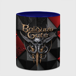 Кружка 3D Baldurs Gate 3 logo red black, цвет: 3D-белый + синий — фото 2