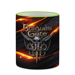 Кружка 3D Baldurs Gate 3 logo gold, цвет: 3D-светло-зеленый кант — фото 2