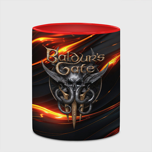 Кружка цветная Baldurs Gate 3 logo gold / 3D-Белый + красный – фото 2