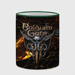 Кружка 3D Baldurs Gate 3 logo gold and black, цвет: 3D-зеленый кант — фото 2