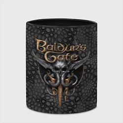 Кружка 3D Baldurs Gate 3 logo dark black, цвет: 3D-белый + черный — фото 2