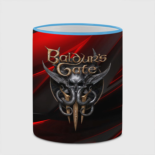 Кружка цветная Baldurs Gate 3 logo geometry / 3D-Небесно-голубой кант – фото 2