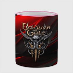 Кружка 3D Baldurs Gate 3 logo geometry, цвет: 3D-розовый кант — фото 2