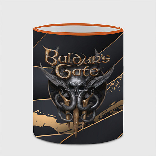 Кружка цветная Baldurs Gate 3 logo dark logo / 3D-Оранжевый кант – фото 2