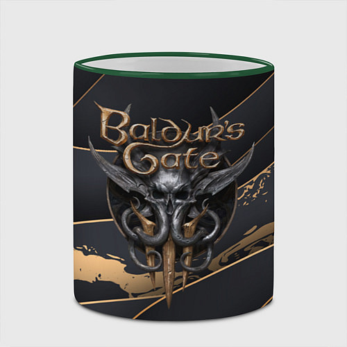 Кружка цветная Baldurs Gate 3 logo dark logo / 3D-Зеленый кант – фото 2